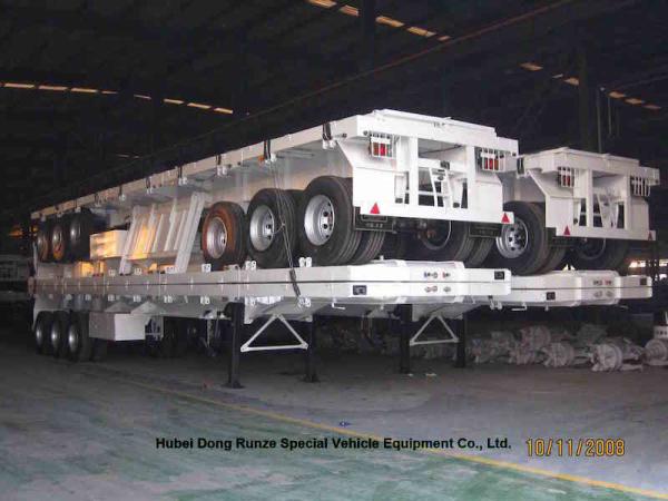 Flatbed Container Trailer  3 axle  for container Loading capacity 40 ton ,60ton,80Ton