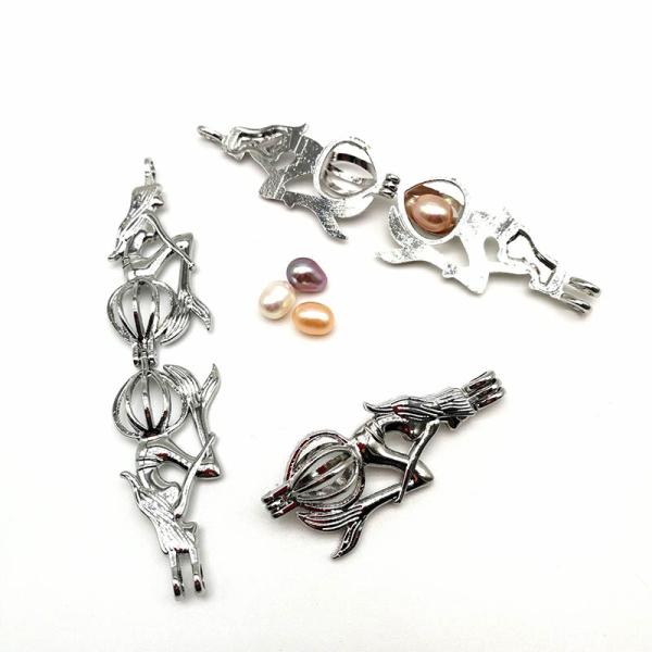 Silver Plated Creative Mermaid Fashion Jewelry Making Pearl Necklace Set