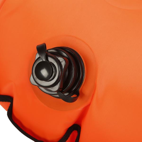 Orange Triathlon Swimming Buoy 190T Nylon PVC Inflatable Tow Float