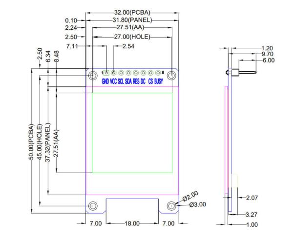 Écran de papier électronique ultra-compact 1,54 pouces/1,5 pouces 152x152 haute résolution, affichage statique sans alimentation, économie d'énergie ultime