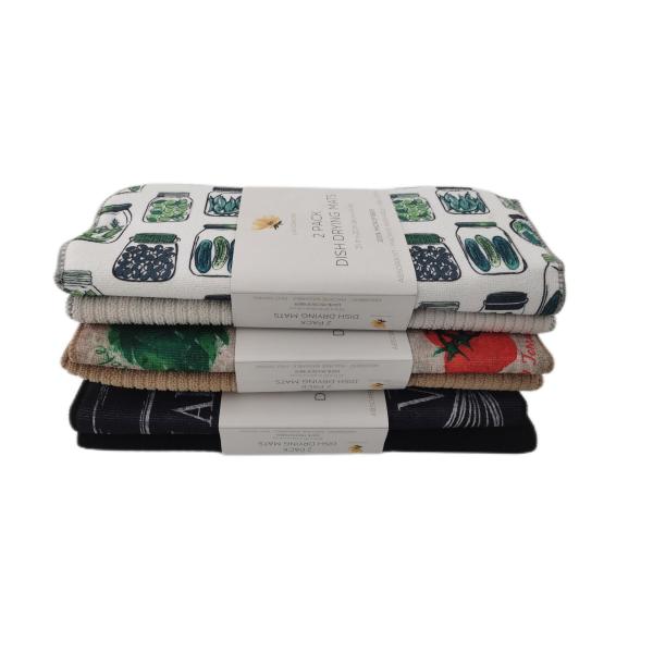 Печать черного блюда Microfiber суша пусковую площадку вещество-поглотителя циновки супер