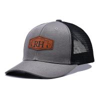 Casquette de camionneur en coton personnalisable avec bandeau anti-transpiration Patch en cuir personnalisé