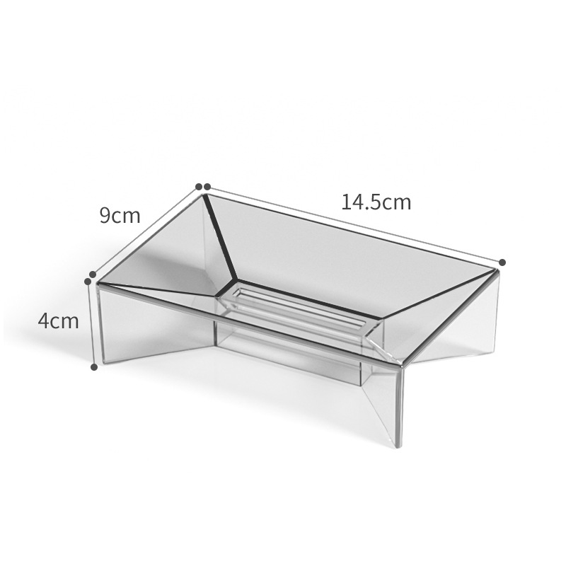 New Design Portable Transparent Table Soap Rack Free Perforation Drain Storage Soap Rack for Household Bathroom Toilet