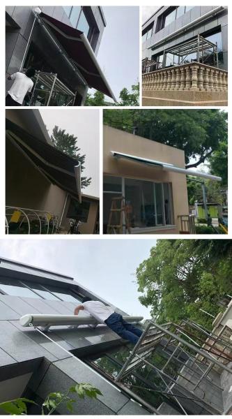 Hand Cranked Sun Shade Canopy Length Up to 6m Full Cassette Retractable Awning
