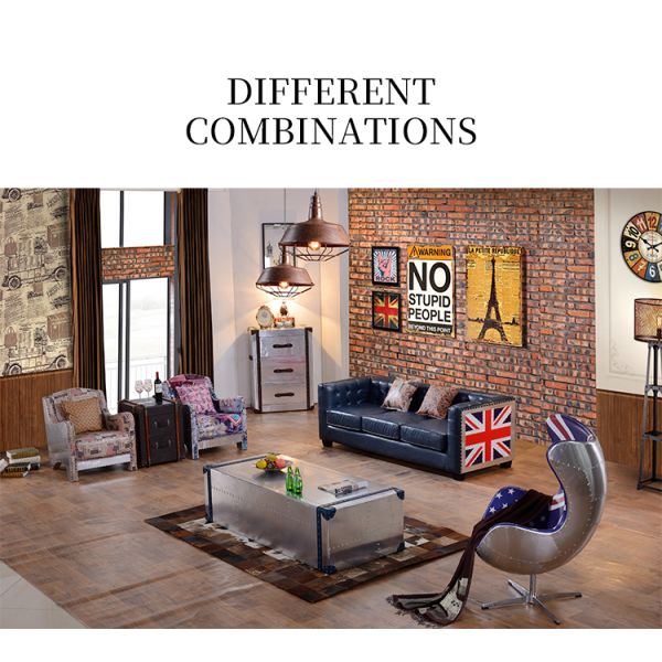 Nidea #8652 Retro Industrial Handmade Coffee Table Cabinet for Living Room Home Bar & Hotel Use