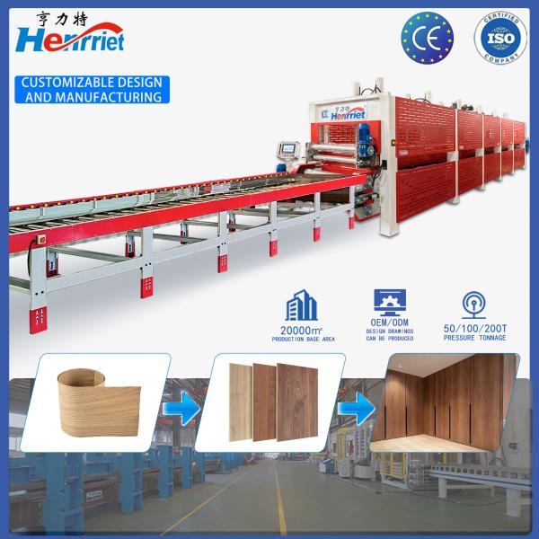 Fully Automated Hot Press Production Line with 10M Conveyor System and PLC Control for 100t Maximum Pressure Wood Veneer Laminating