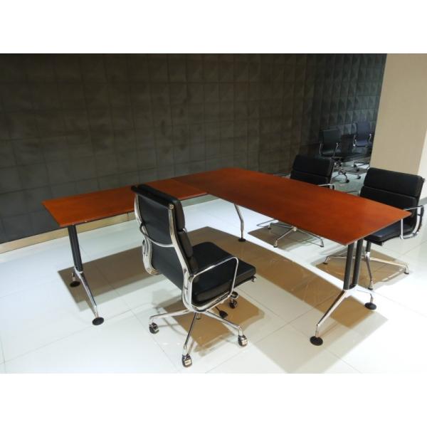 Office Corner Aluminum Pedestal Table Base Dimension L1400 * W680 * H720 CM