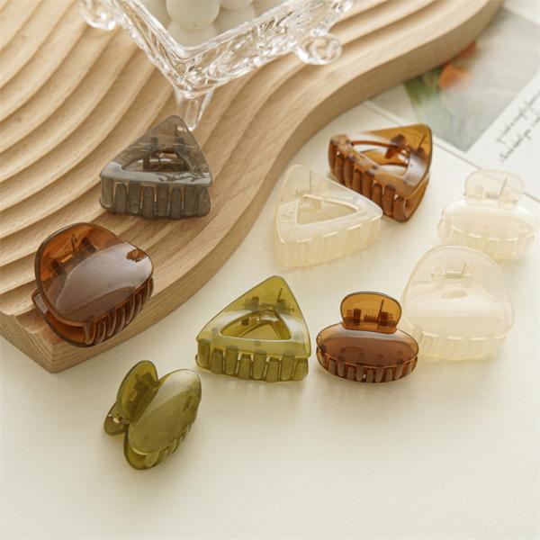 Japan South Korea new clear acrylic accessories geometric triangle hairpin catch trumpet Ins women fashion headwear