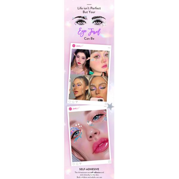 Unique Look Crystal Face Adhesive Jewels Rhinestone Gem Stickers Dazzling Effect