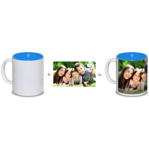 Ранг кофейную чашку 11oz кружки сублимации внутреннего цвета керамическую DIY с белой ручкой