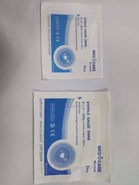 Gauze Swab estéril para cotonetes de algodão estéreis do kit de primeiros socorros para o hospital e a assistência ao domicílio