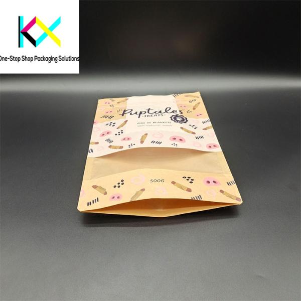 Digital Printing Resealable Kraft Paper Bags Kraft Paper Food Bags with Clear Window