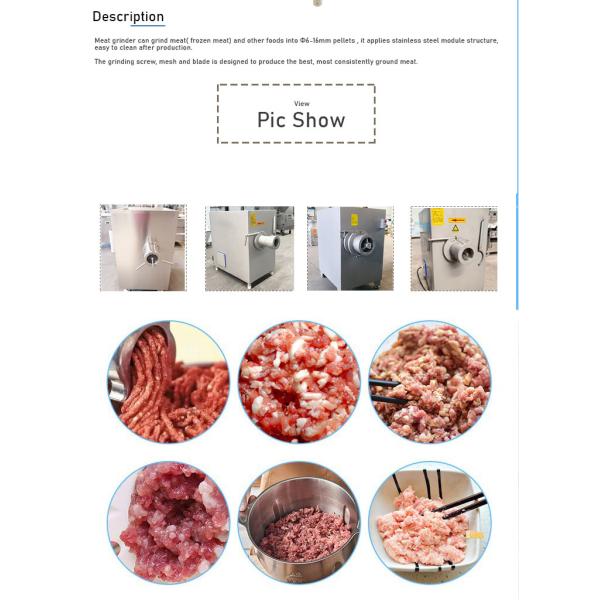 Industrial Stainless Steel Electric Meat Grinder Mixer for Frozen Meat Processing