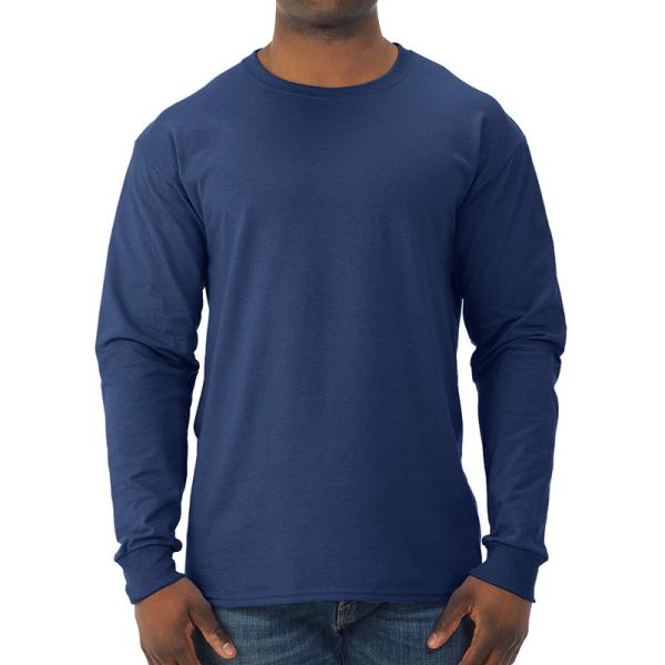 Custom Logo Classic Fit Soft Heavy Weight Tee Cotton Polyester Blank Long Sleeve Men T Shirts
