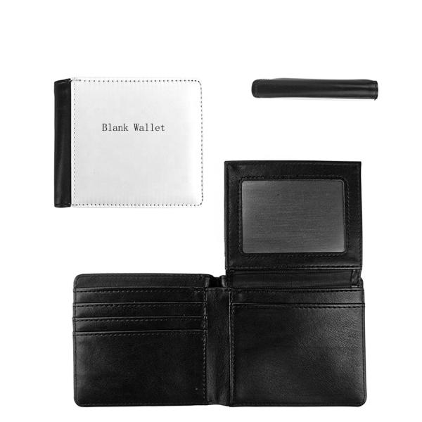 Sublimation Leather Flap Wallet Custom Bifold Wallet For Men