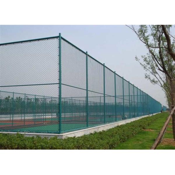 PVC ISO14001 покрыл загородку звена цепи диаманта ячеистой сети