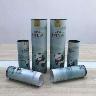 Offset Printing Cylinder Wine Boxes Matt Lamination Cylinder Cardboard Containers With Lids