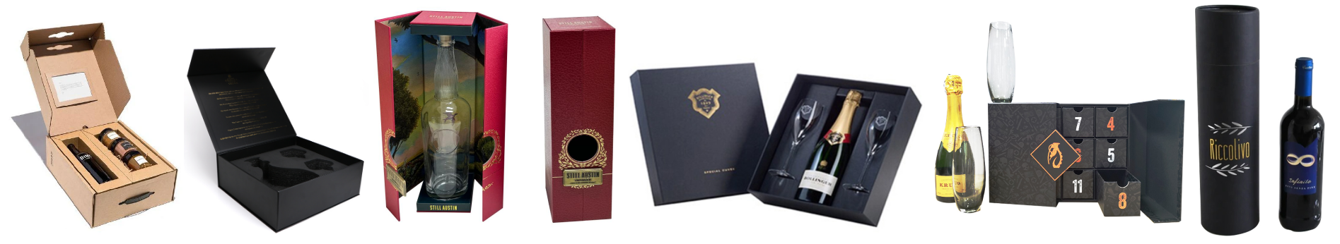 Custom Luxury Triangle Wine Box with Cardboard Bottle Holder and Gold Foil Finish