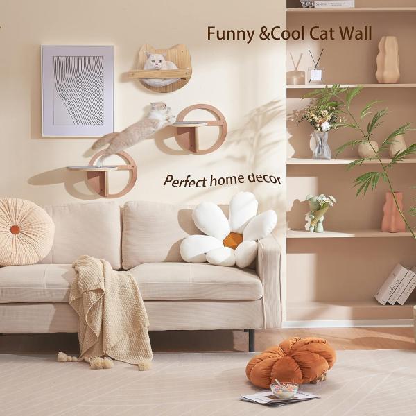 Elegant Wine Packaging Boxes Wooden Cat Wall Steps Climbing Shelves for Excitement