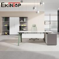 Muebles de madera en forma de L modernos de Executive Desk Office del encargado del hierro del escritorio de oficina