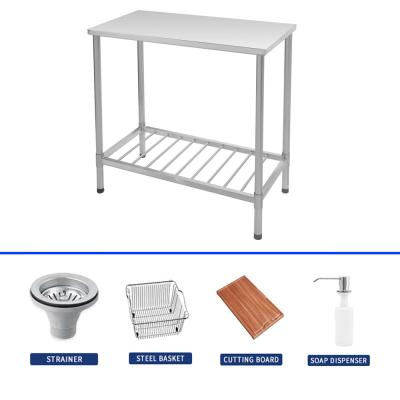 Rust Resistant Corner Stainless Steel Kitchen Sink Freestanding Easy to Install