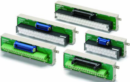 Connector Terminal Block Conversion Unit OMRON XW2B-60G4 with M3 Screw Type and Flat Cable Connector
