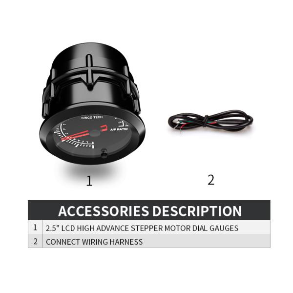 Indicadores aire-combustible de los vehículos AFR del metro 12V del ratio del coche de carreras de la tecnología 637 de Sinco