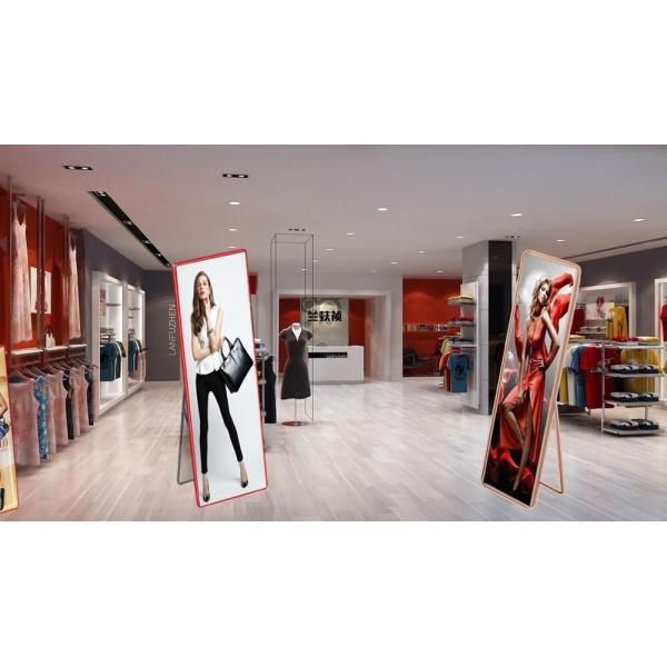 Free Standing Indoor LED Poster Portable Wide Viewing Angle Mirror Screen IP40