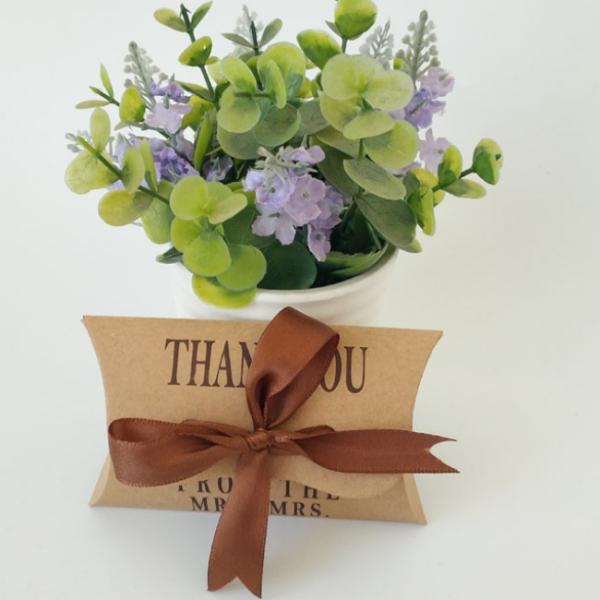 Bow Tie Biodegradable Kraft Paper Food Packaging Sweety Pillow Boxes 7.5g