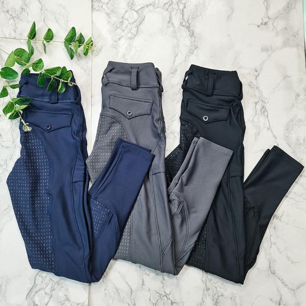 6-16 Years Old Little Girls Horse Riding Leggings With Pockets Anti Fall Off