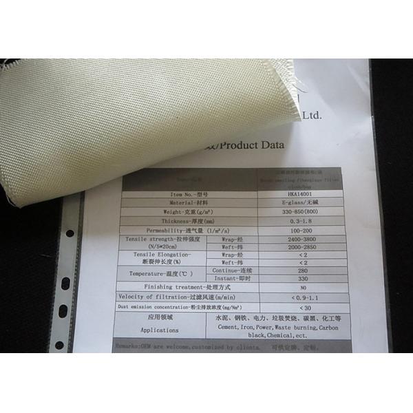 White PTFE Coated Alkali / Non-Alkali Filter Fabric Roll 330 - 900gsm woven roving plain cloth