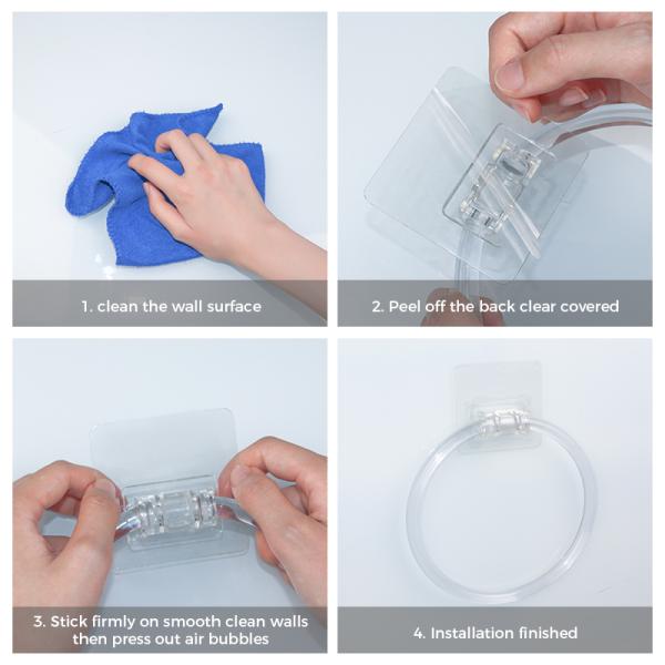 Диаметр прилипателя ISO9001 160mm держателя кольца полотенца Bathroom ПК материальный