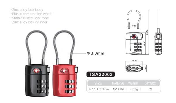 Rarlux TSA Combination Padlock 3-Digit Digital Password Anti-Theft Durable High Safety Zinc Alloy Lock Body Wheel Suitcase