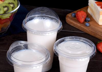Compostable Plastic Cups With Lids Transparent Disposable Sippy Cold Cups PLA PET Clear