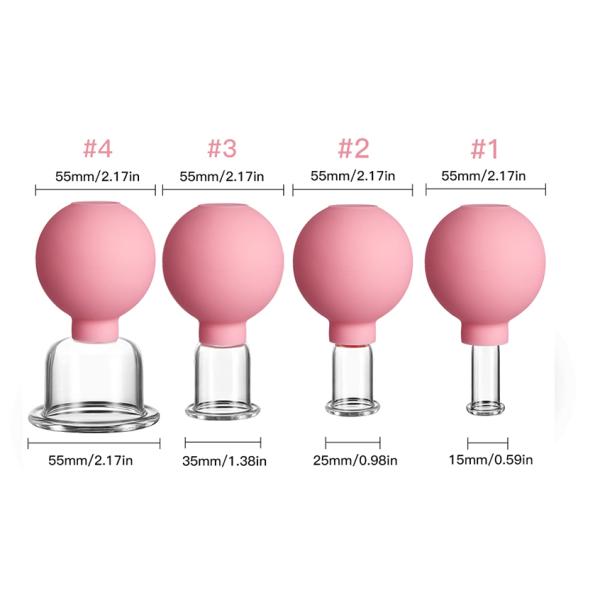 Simple and Portable Glass Rubber Cupping Set for Body Cup Vacuum Suction Massage Tool