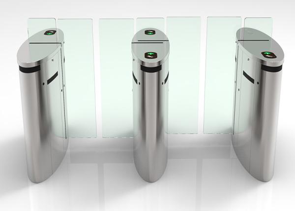 Optical Passage Access Control Turnstile Gate Arylic Wing Sliding Lane Barrier 30 Watt