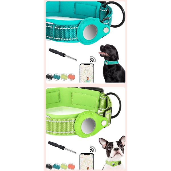 Orange Blue GPS Air Tag Dog Collar Nylon Cat Collars Adjustable Custom Logo