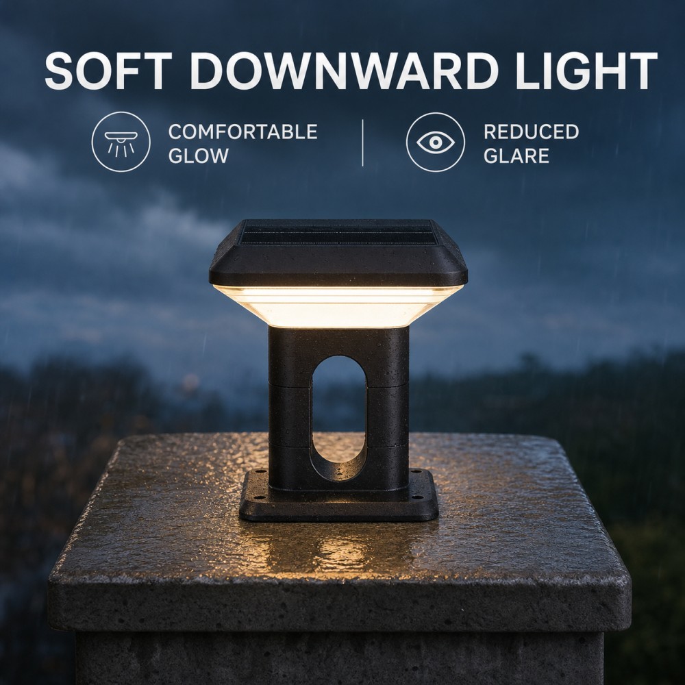 Low Power 5W OSRAM 2835 LED Solar Post Top Lights UV Resistant With Aluminum Housing