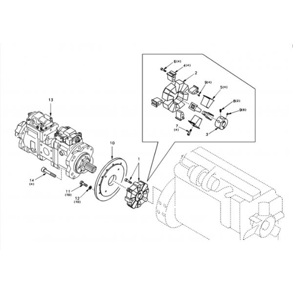 Belparts Excavator Main Pump EC210 EC240 Гидравлический насос SA 1142-00012 SA 1142-00531