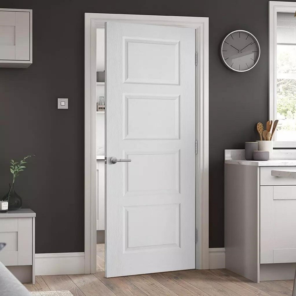 Interior Custom Design House Wood Doors with MDF Board Solid Wood Veneer Modern Style