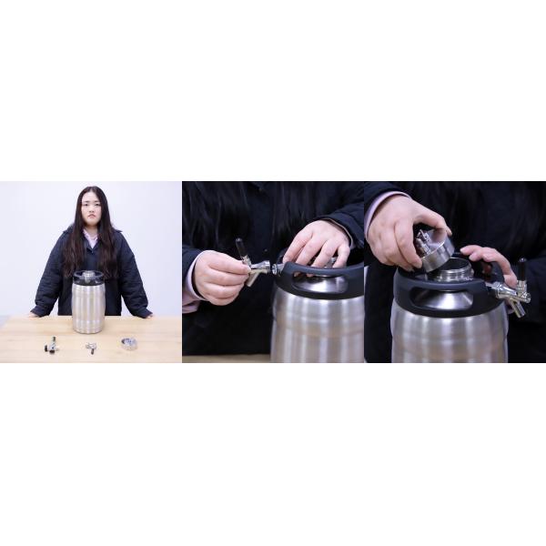 5 l партия Kegger системы бочонков пива нержавеющей стали распределителя СО2 Growler мини