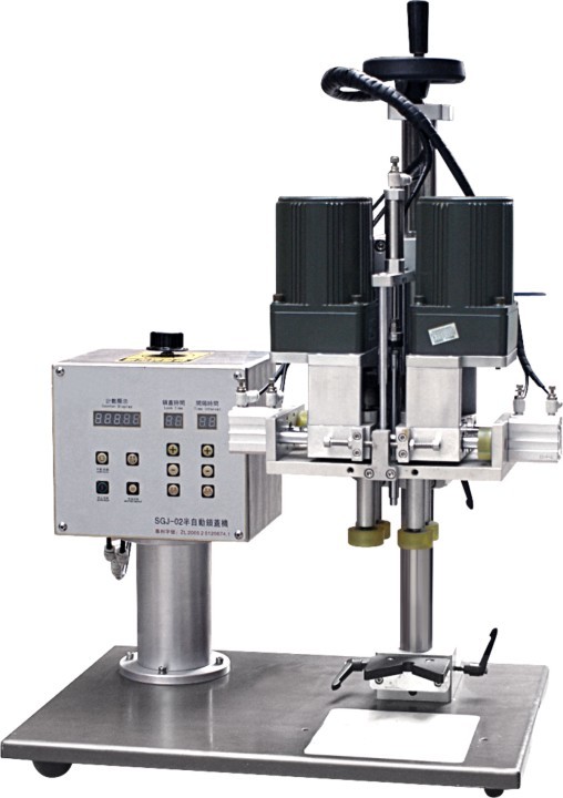Semi automatic plastic screw cap capping machine for shampoo, cosmetic, liquid soap, detergent, cream bottles jars