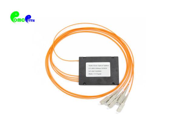 Good Uniformity Fiber Optic PLC Splitter 1*4 SC UPC 50 / 125μm Dual Window MM 850/1310nm