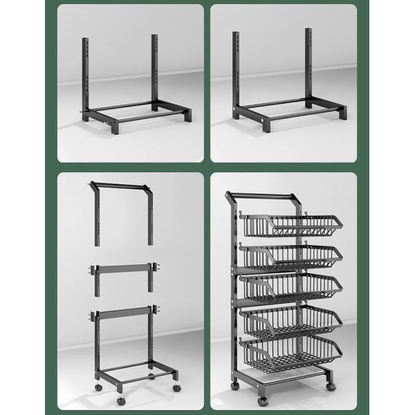Multi Layer Freestanding Kitchen Rack 150lbs Floor Standing Vegetable Shelves