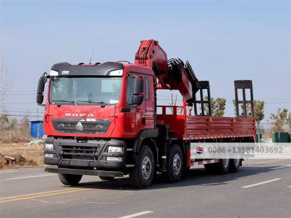 Tracteur routier Shacman neuf avec grue à bras pliable de 25 tonnes