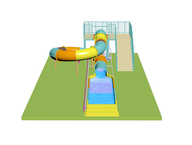 Kids' Water Slide with Fiberglass Material for Fast Installation and Customized