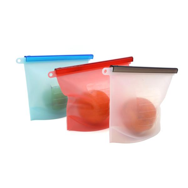 4 saco reusável livre 1500ML da preservação de alimento do silicone das cores BPA