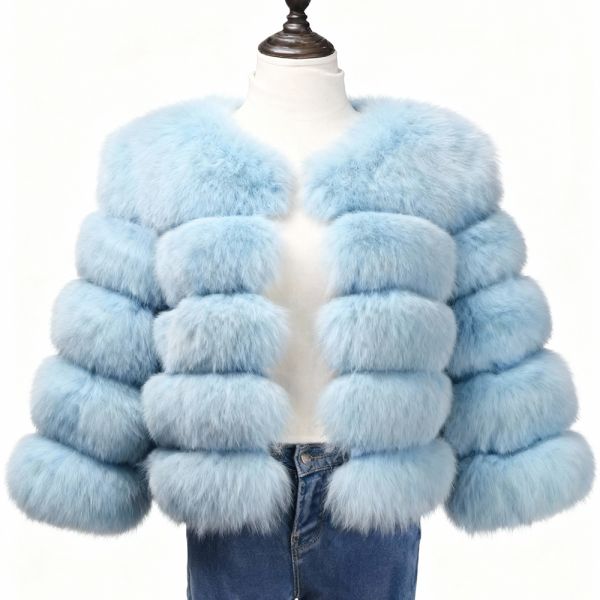 Super Classic Fur Puffer Jacket  Ladies Faux Fur Coat Europe America