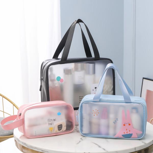 3pcs Clear Cosmetic Bag Personalized Customize Travel Bags Letter Pattern Type