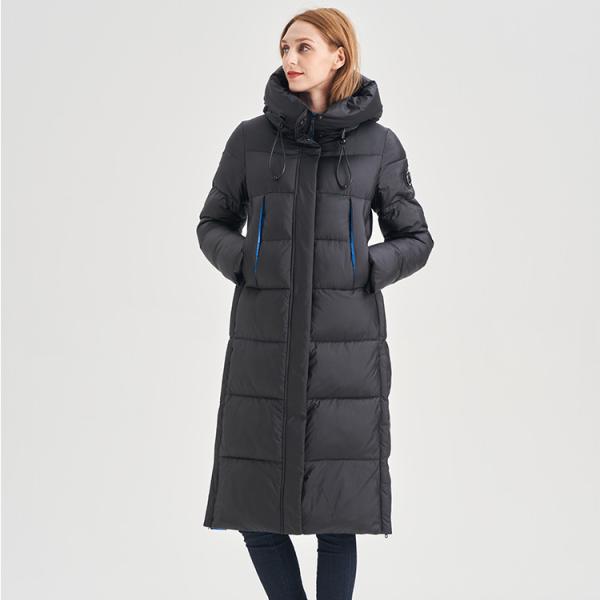 FODARLLOY Ladies Warm Hooded Cotton-Padded Clothes Women Slim Long Down Winter Jackets Women Water Repellent Puffer Coats